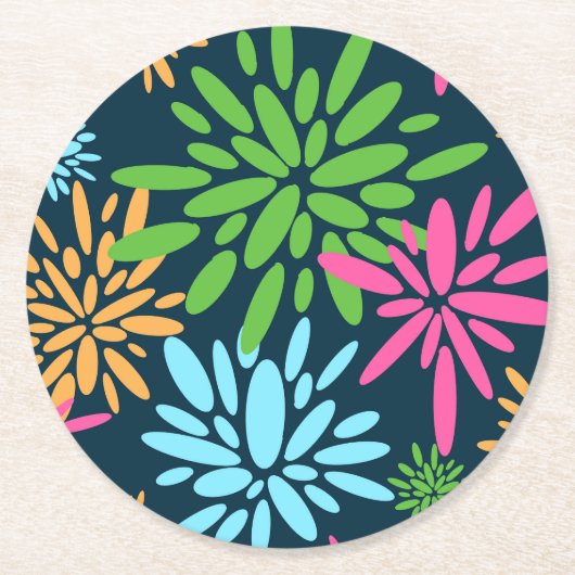 Abstrakte Fireworks-Blume Papier Untersetzer (Vorderseite)