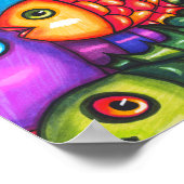 Abstrakte Fische  Meereswelt Original Art Poster (Ecke)