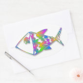 Abstrakte Fische Ovaler Aufkleber (Umschlag)