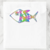 Abstrakte Fische Ovaler Aufkleber (Tasche)