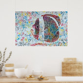 Abstrakte Fische Poster (Küche)