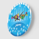 Abstrakte Fischgestaltung Große Wanduhr (Winkel)