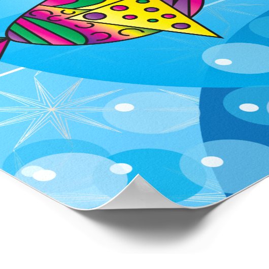 Abstrakte Fischgestaltung Poster (Ecke)