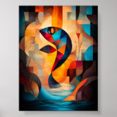 Abstrakte Fischkunst - Geometrisches Natureledesig Poster (Vorne)