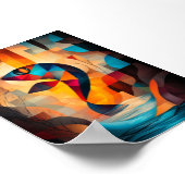 Abstrakte Fischkunst - Geometrisches Natureledesig Poster (Ecke)