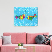Abstrakte Fischkunst Leinwanddruck (Insitu (Wohnzimmer))