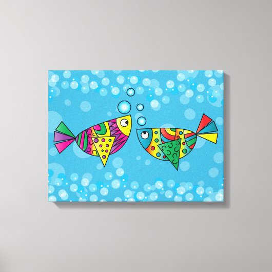 Abstrakte Fischkunst Leinwanddruck (Vorderseite)