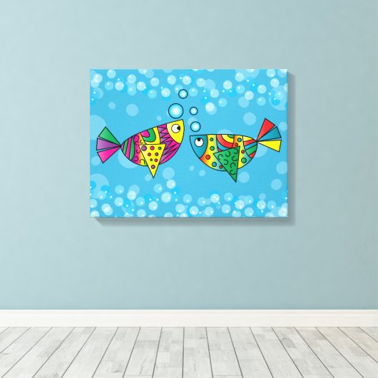 Abstrakte Fischkunst Leinwanddruck (Insitu (Holzboden))