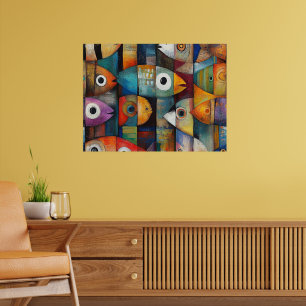 Abstrakte Fischkunst Poster