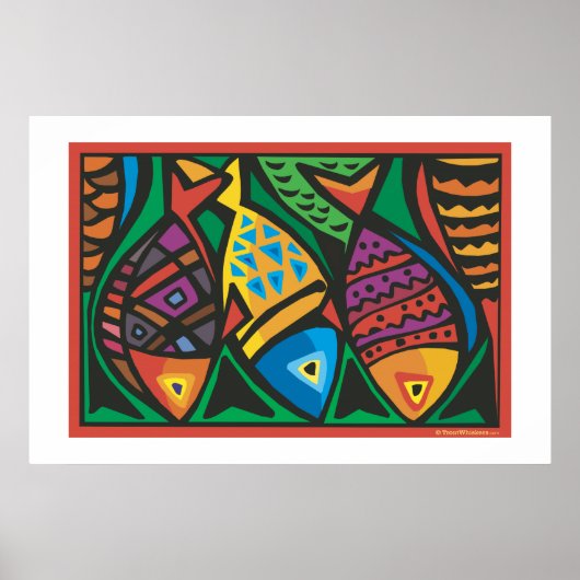 Abstrakte Fischkunstgestaltung Poster (Vorne)