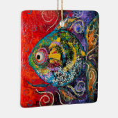 Abstrakte Fischverzierung Keramikornament (Rechts)