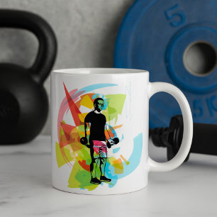 Abstrakte Fitness Kunst der Menschheit Kaffeetasse