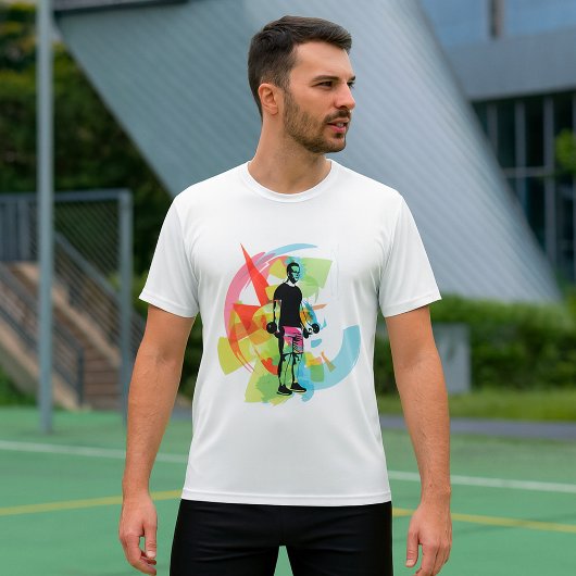 Abstrakte Fitness Kunst der Menschheit T-Shirt