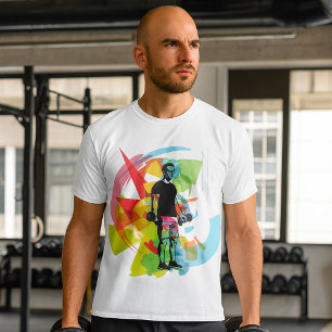 Abstrakte Fitness Kunst der Menschheit T-Shirt