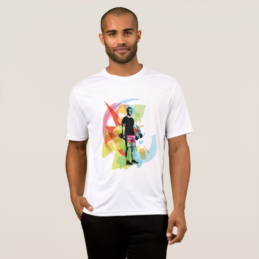 Abstrakte Fitness Kunst der Menschheit T-Shirt (Vorne ganz)