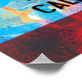 Abstrakte Flagge Kaliforniens Poster (Ecke)