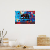 Abstrakte Flagge Kaliforniens Poster (Küche)