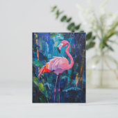 Abstrakte Flamingo-Malerei Postkarte (Stehend Vorderseite)