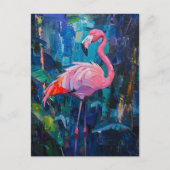 Abstrakte Flamingo-Malerei Postkarte (Vorderseite)