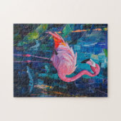 Abstrakte Flamingo-Malerei Puzzle (Horizontal)