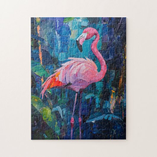 Abstrakte Flamingo-Malerei Puzzle (Vertikal)