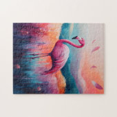 Abstrakte Flamingo-Ölmalerei Puzzle (Horizontal)