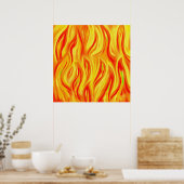 Abstrakte Flammen Poster (Küche)