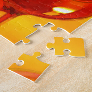 Abstrakte Flasche Wein u. Gläser Puzzle