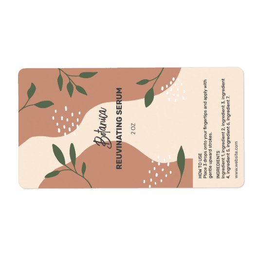 Abstrakte Flaschenetiketten mit natürlichem Serumt (Vorne)