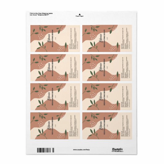 Abstrakte Flaschenetiketten mit natürlichem Serumt (Vorne)