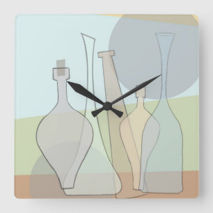 Abstrakte Flaschenuhr Quadratische Wanduhr