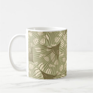 Abstrakte fleckige Pflanzen nahtloses Muster. Must Kaffeetasse