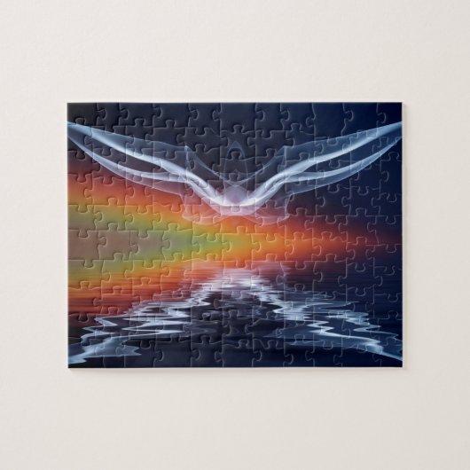 Abstrakte Fledermaussilhouette Puzzle (Horizontal)