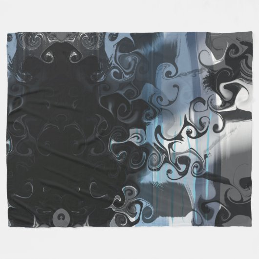 Abstrakte Fleece Blanket in dunklen Tönen (Vorderseite (Horizontal))