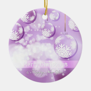 Abstrakte Flieder-Weihnachtskugeln Keramik-Ornamen Keramik Ornament