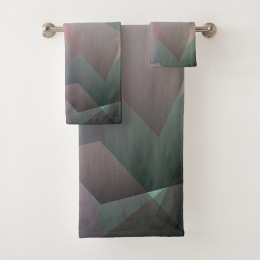 Abstrakte Fliegende Partikel | Geometrische Formen Badhandtuch Set (Insitu)