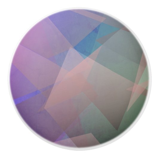 Abstrakte Fliegende Partikel | Geometrische Formen Keramikknauf (Vorderseite)