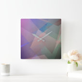 Abstrakte Fliegende Partikel | Geometrische Formen Quadratische Wanduhr (Zuhause)