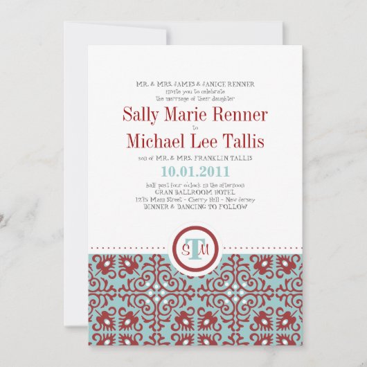 Abstrakte Fliesen-Muster-Einladung Einladung (Vorderseite)