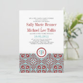 Abstrakte Fliesen-Muster-Einladung Einladung (Stehend Vorderseite)