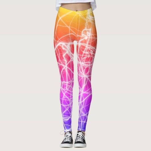 Abstrakte Fließbänder Leggings (Vorderseite)
