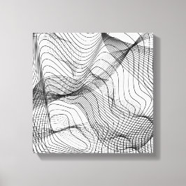 Abstrakte Fließende Linien Wandkunst – Minimale Li Leinwanddruck