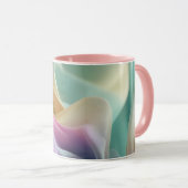 Abstrakte fließende Pastell-Stofftextur Tasse (VorderseiteRechts)