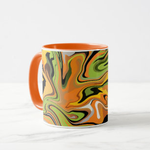 Abstrakte fließende Wellen der Herbstfarben Tasse