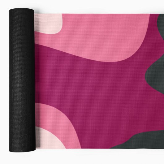 Abstrakte Fließformen Rosa Blütenmatte Yogamatte