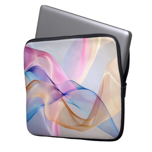 Abstrakte Fließmenge an Pastell Laptopschutzhülle (Vorderseite Links)