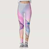 Abstrakte Fließmenge an Pastell Leggings (Vorderseite)