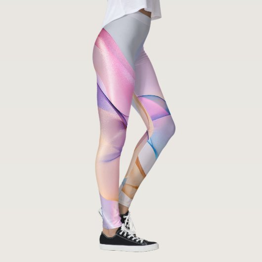 Abstrakte Fließmenge an Pastell Leggings (Rechts)