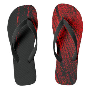 Abstrakte Flip Flops von Red Black Horse Mane Badesandalen