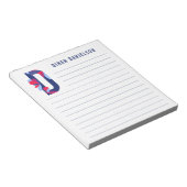 Abstrakte Flora Alphabet Linde Notizblock (angewinkelt)